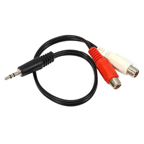 3.5mm 1/8 Stereo Male Mini Plug to 2 Female RCA Jack Adapter