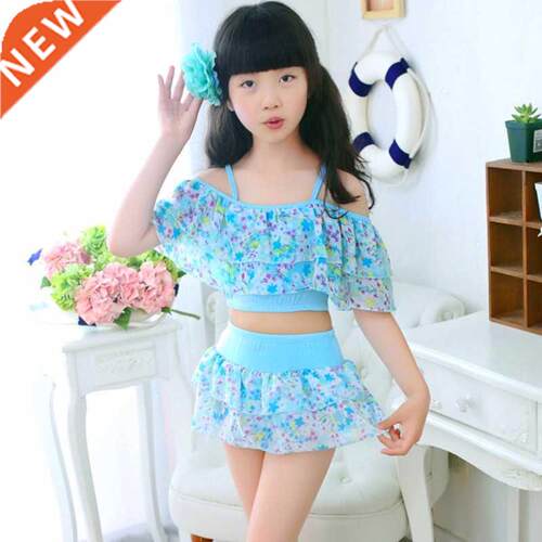 Girls Two Pieces Suits For Swimming Children Polyester Swimw