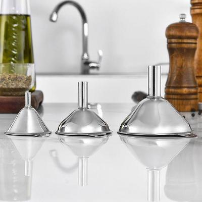 3PCS Stainless Steel Funnel Spices Essentail Oil Flask