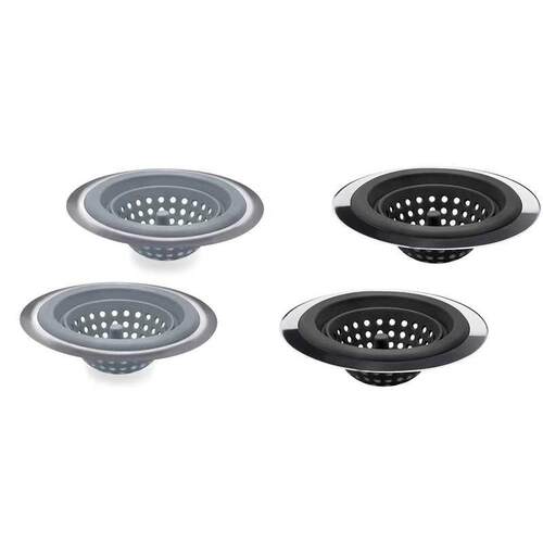 Sink Strainers Flexible Silicone and Stainless Steel Kitchen