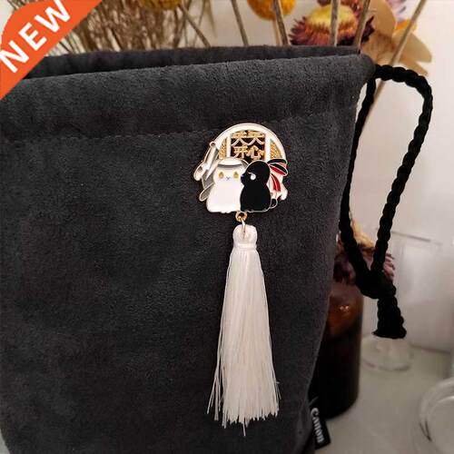 The Untamed Enamel Lapel Pins WeiWuxian Brooches 2 White Bla