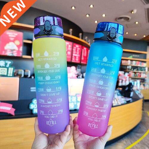 1000ml Large Capacity Water Bottle Summer Portable Straw