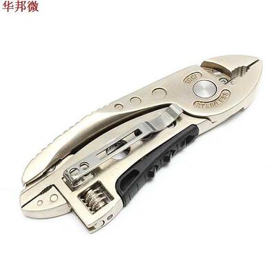 Golden Multitool Adjustable Wrench Jaw+Screwdriver+Pliers+Kn