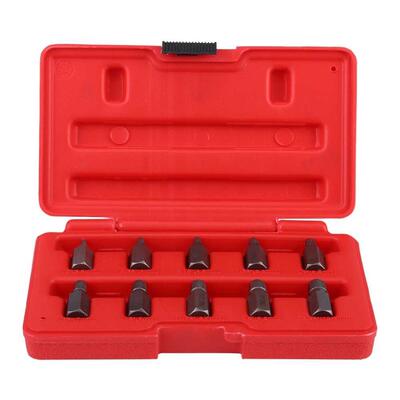 10Pcs Screw Extractor Set Chromium Vanadium Steel .2-10.mm