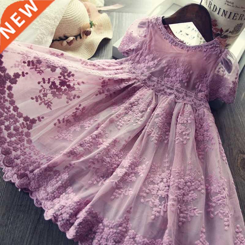 Girls Dress Embroidery Princess Party Autumn Spring Kids Chi