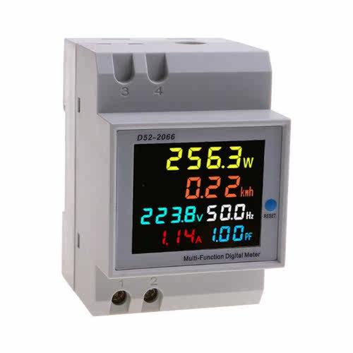 6 in 1 Ammeter AC 110V 220V 100A Amps Watt- Kwh Frequency Po