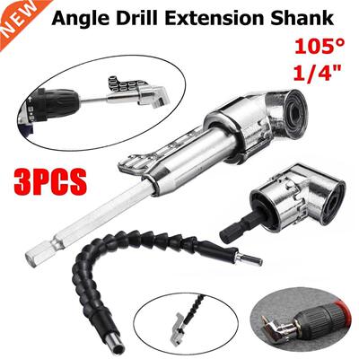 3Pcs 105 Degree Right Angle Drill Attachment and Flexible An