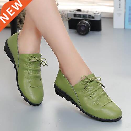 Women shoes 2022 new arrival spring lace-up pleated genuine