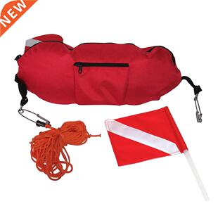 Durable Spearfishing Torpedo Buoy Dive Flag Rope Hooks