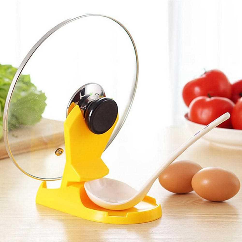 “ulti-Function Foldable Spoon Re Pan Pot Cover Rack an