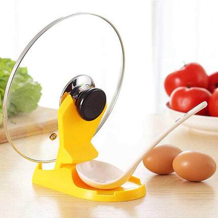 &ldquo;ulti-Function Foldable Spoon Re Pan Pot Cover Rack an