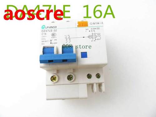 DZ47LE 2P 16A 20V~ 50HZ/60HZ Residual current Circuit break