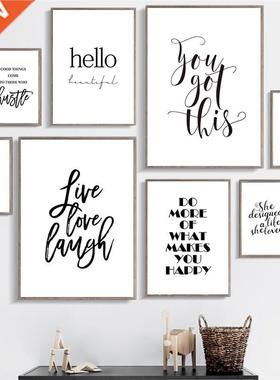 Live Love Laugh Inspiring Quotes Wall Art Canvas Painting Bl