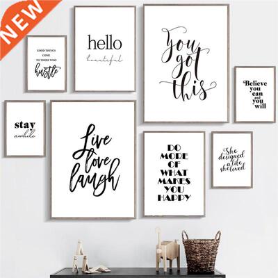 Live Love Laugh Inspiring Quotes Wall Art Canvas Painting Bl