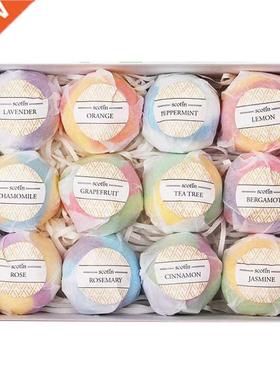 Bath Bombs Gift Set - 12 Handmade Fizzies For Women -