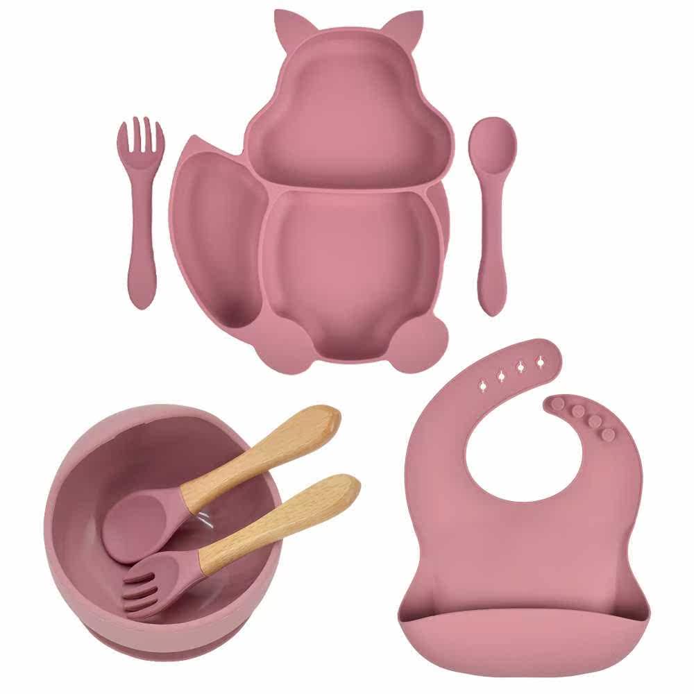 7PCS/Set Baby Plates Bowl Set Food Grade Silicone Kitchenw