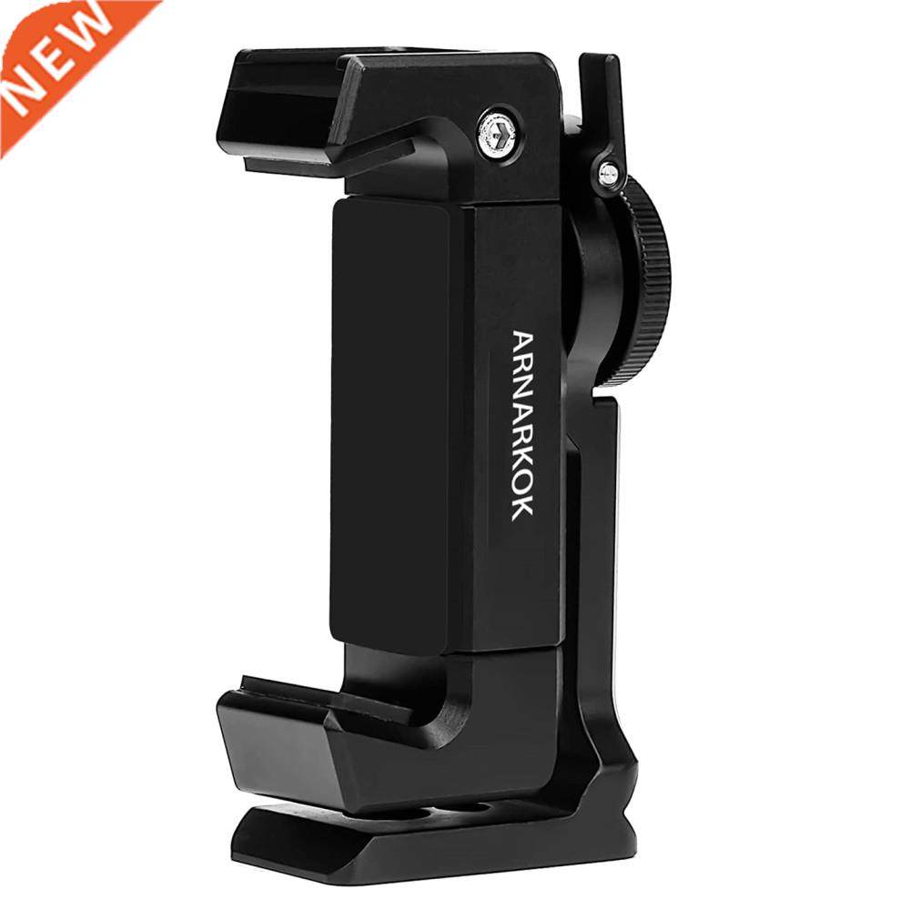 Metal Phone Tripod Mount with Cold Shoe,360 Rotation,Compati