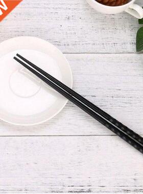 1 Pair Japanese Chopsticks Alloy Non-Slip Wood Color Sushi