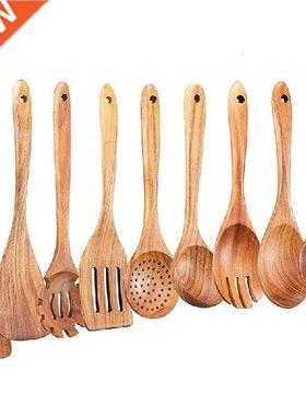 New 9 Pcs Wooden Spoons for Cooking,Wooden Kitchen Utensil