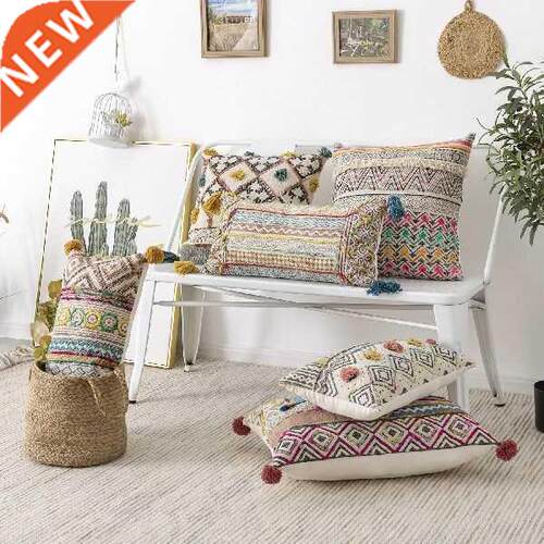 Hand-woven Rubbing Embroidered Sofa Cushion Pillow Bohemian