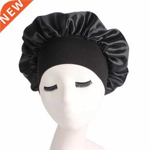 1pc Silk Hed Wrp Shower Cp djust Solid Stin Bonnet Hi