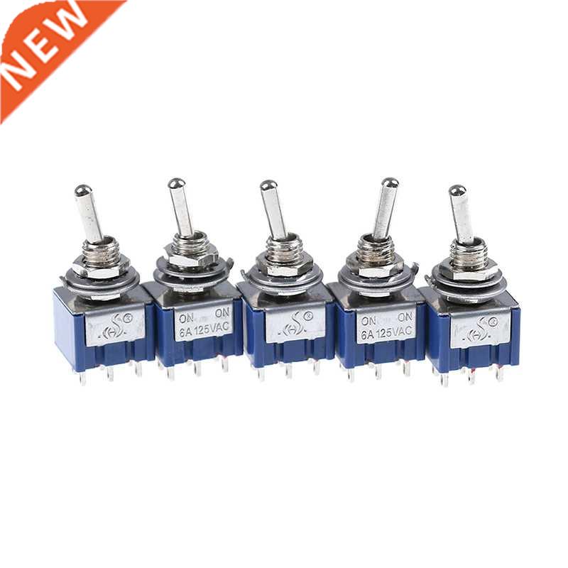 5Pcs 6 Pins 2 Positions Toggle Switch 6A 125VAC 6 Pin DPDT O