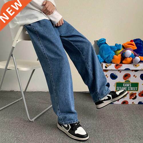 Korean Fashion Men Wide Leg Jeans 2022 Autumn New Sreetwear