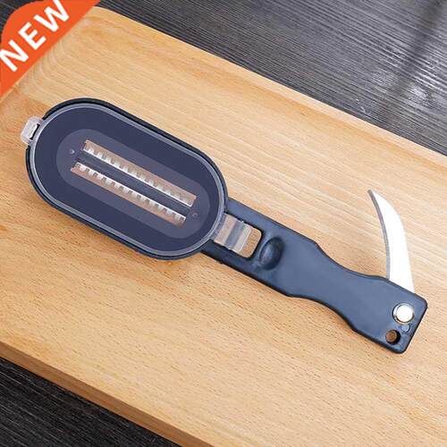 2 In 1 Plastic Fishing Scale Brush Built-in Fish Cutter Fish