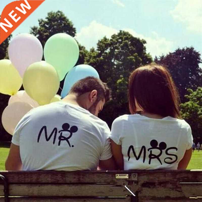 t-shirt men women lovers Letter couple tshirt mr mrs 2022