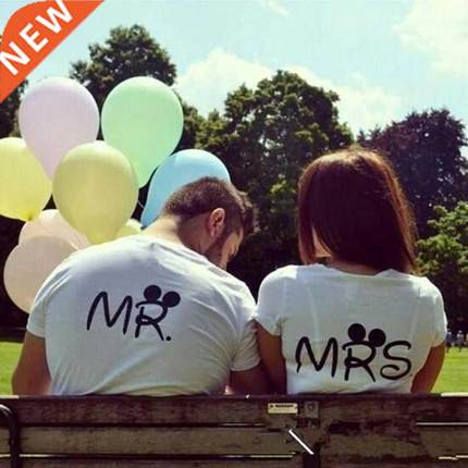 t-shirt men women lovers Letter couple tshirt mr mrs 2022
