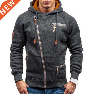 New Men Hoodie Casual 2021 Solid Autumn Sleeve Hoo Mens Long