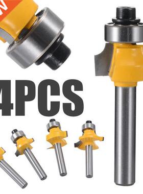 4pcs 1/4 Shank Round Over Router Bit Set 1/2 3/8 1/4 1/8