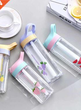 650ml Trnsprent Plstic Wter Bottle Outdoor Cold Juice W