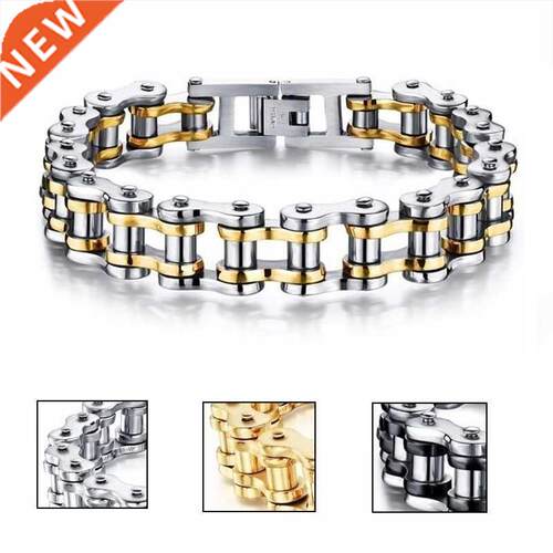 Stainless Steel Biker Chain Bracelet Mens Bracelet Link Chai
