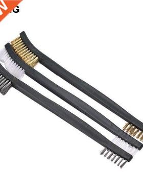 3Pcs/set Mini Wire Brush Set Brass Nylon Stainless Steel
