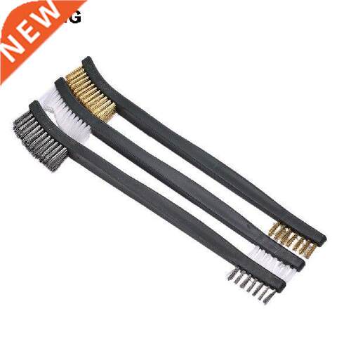 3Pcs/set Mini Wire Brush Set Brass Nylon Stainless Steel