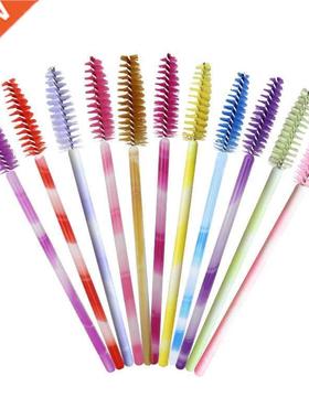 50 Pcs Disposable eyelash brush multicolor rod Mascara Wands