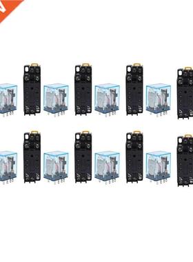 10X 220/240V AC Coil DPDT Power Relay MY2NJ 8 Pin With Socke