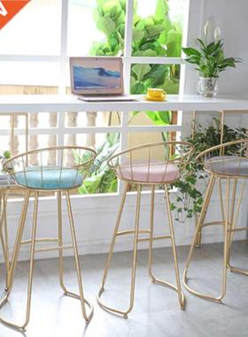 Bar stools for home Nordic Golden Backrest Chair Modern