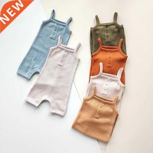 2022 Baby Summer Rompers Waffle Cotton Newborn Infants Plays
