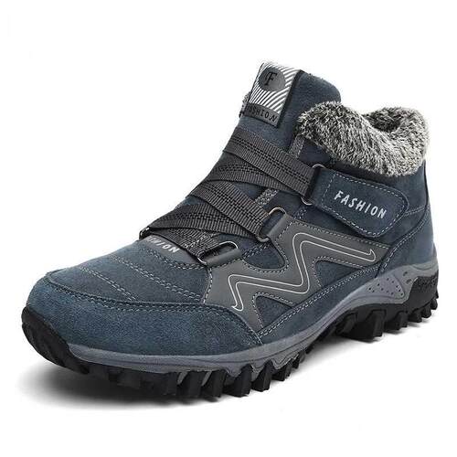 Winter Men Boots with Fur 2021 Warm Leather Snow Boots Men W