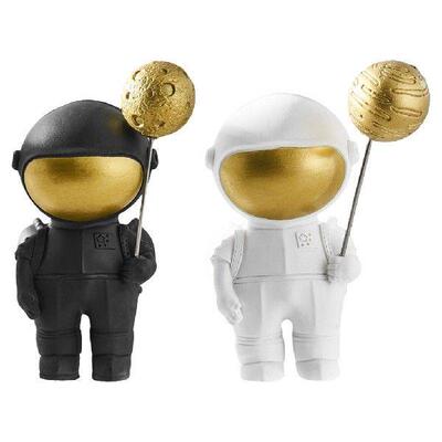Resin Astronaut Figurines Spaceman with Moon Sculpture