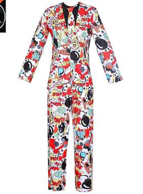 men's holiday print crazesuit clown costume Halloween disco