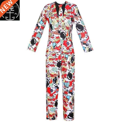 men's holiday print crazesuit clown costume Halloween disco