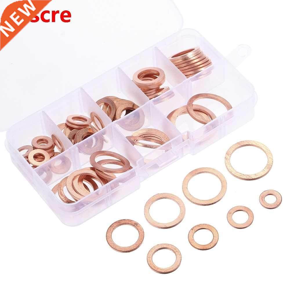 80pcs M6-M20 Solid Copper Gasket Washers Sealing Ring 8 Size