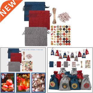 24 Pieces Exquisite Chrimas Jewelry Drawring Bags,