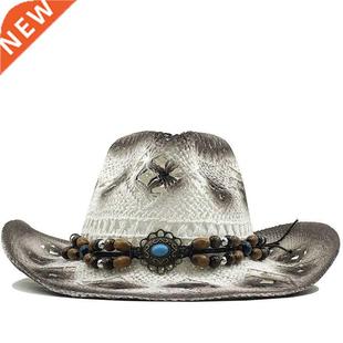 New women's beach hat cowboy straw caps sun hat 草帽礼沙滩帽