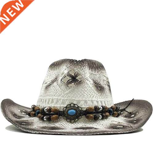 New women's beach hat cowboy straw caps sun hat 草帽礼沙滩帽
