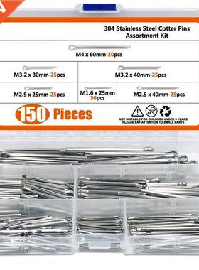 150pcs M1.6 M2.5 M3.2 M4 304 Stainless Steel Car Break Split