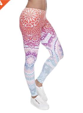 rands Women Fashion Legging Aztec Round Omre Printing legg